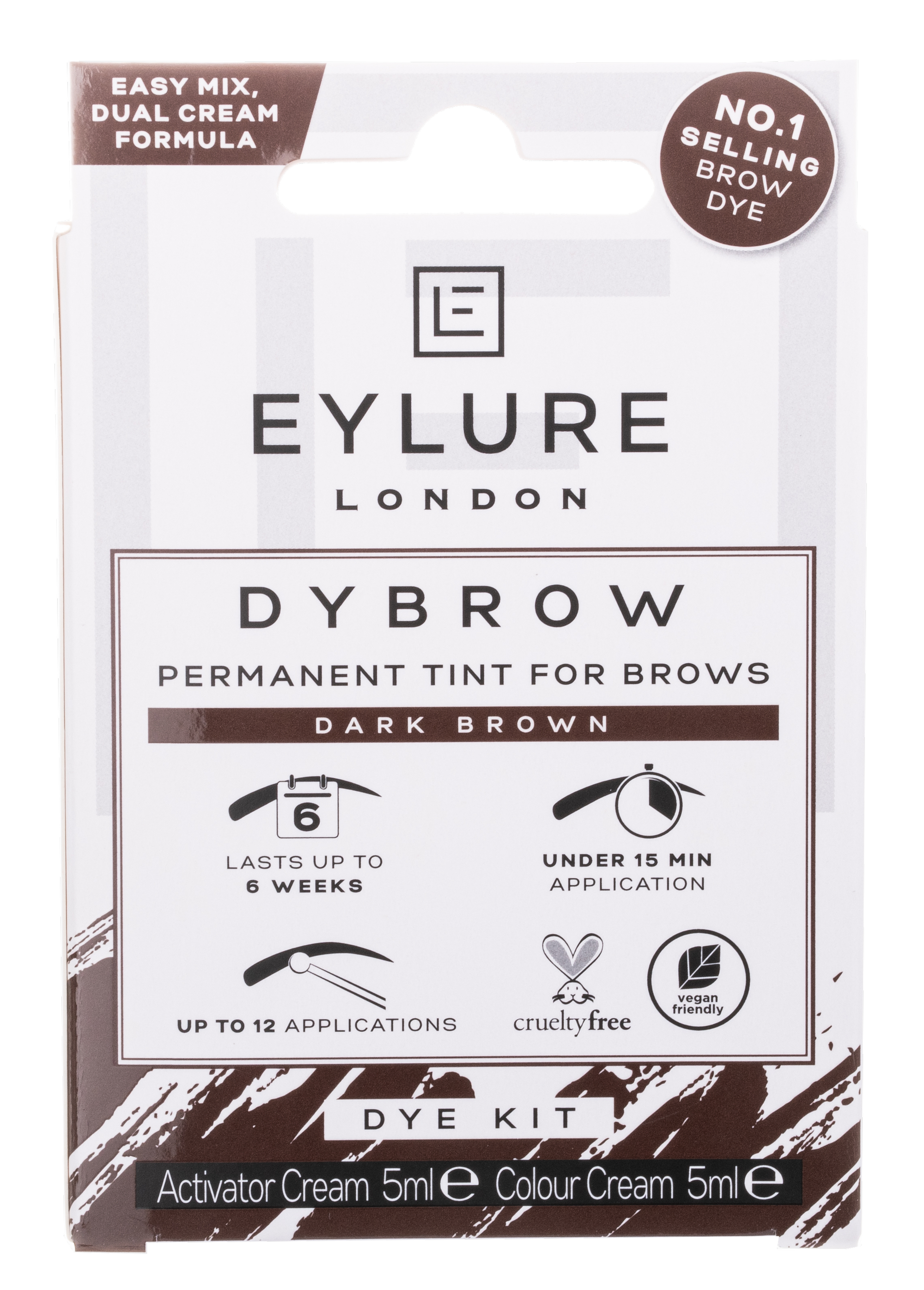 Eylure Eyebrow Dybrow Kit Dark Brown 10ml