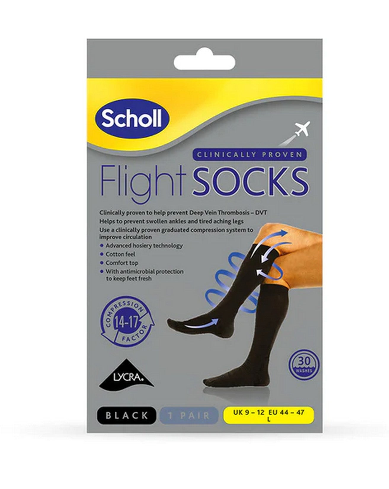 Scholl Flight Socks Black – McCabes Pharmacy - Main Image