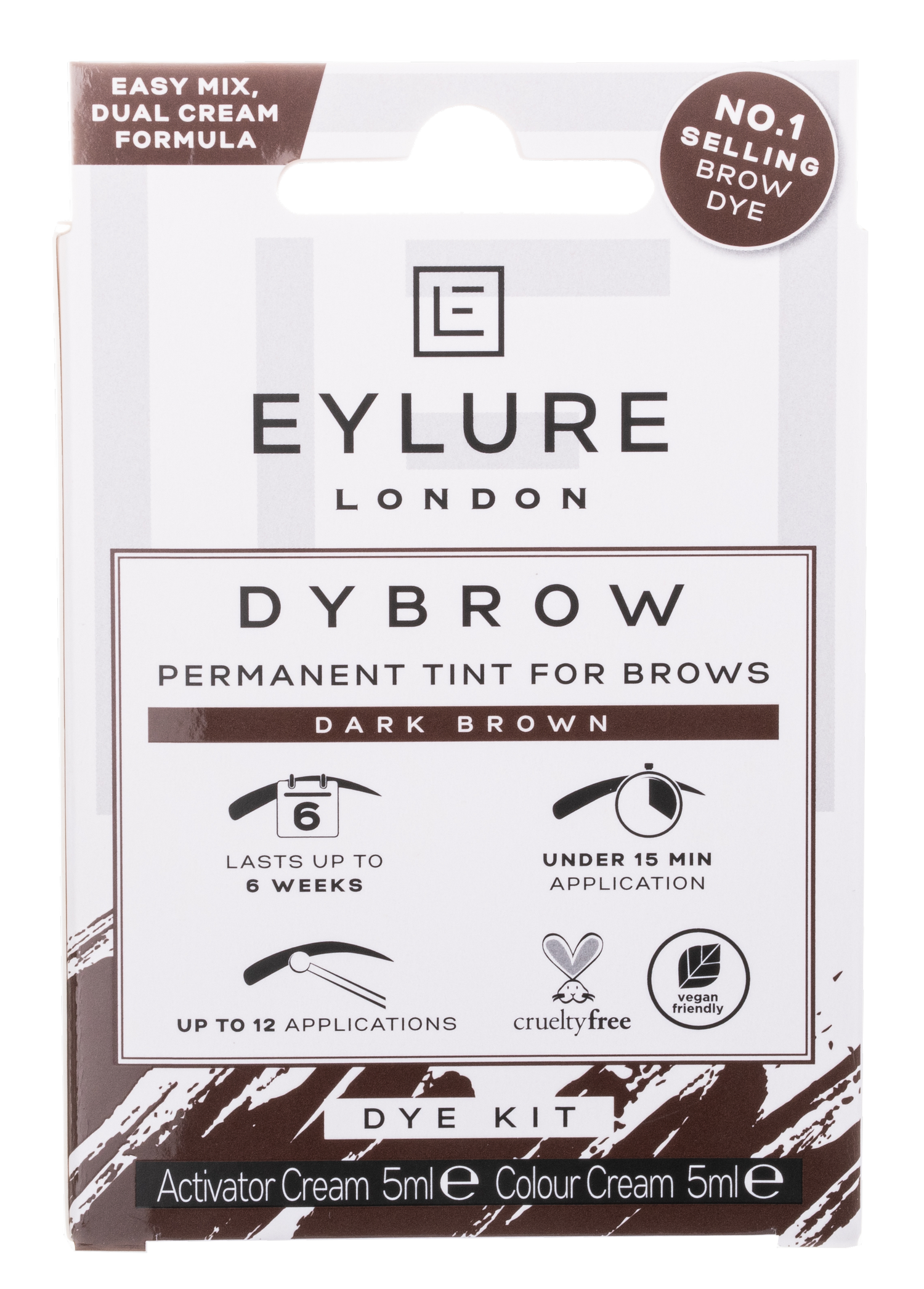 Eylure Eyebrow Dybrow Kit Dark Brown 10ml