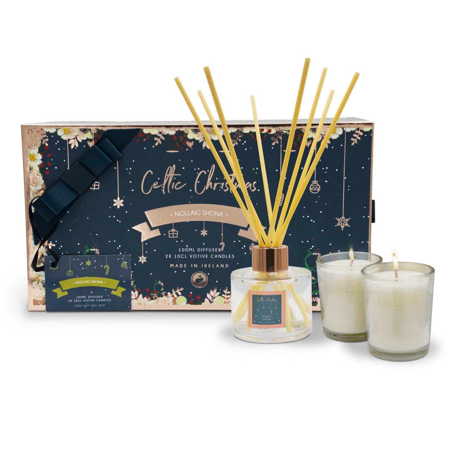 CELTIC CANDLES NOLLAIG SHONA DIFFUSER + MINI VOTIVES SET
