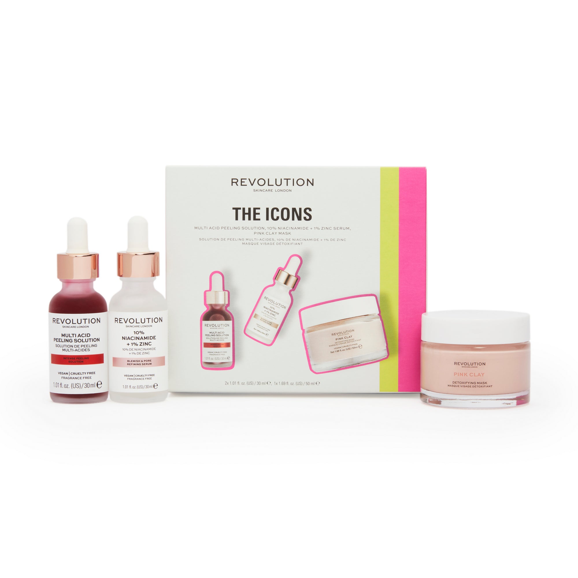 REVOLUTION SKINCARE THE ICONS COLLECTION 3 PIECE SET