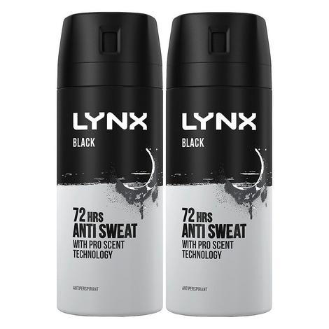 Lynx Dry Black Aerosol Anti-Perspirant Deodorant 150 ml Twin Pack Black