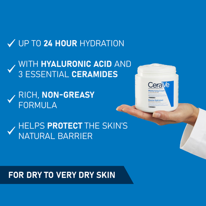 CeraVe Moisturising Cream: up to 24 hour hydration, with hyaluronic acid, rich non-greasy formula, protect the skin&