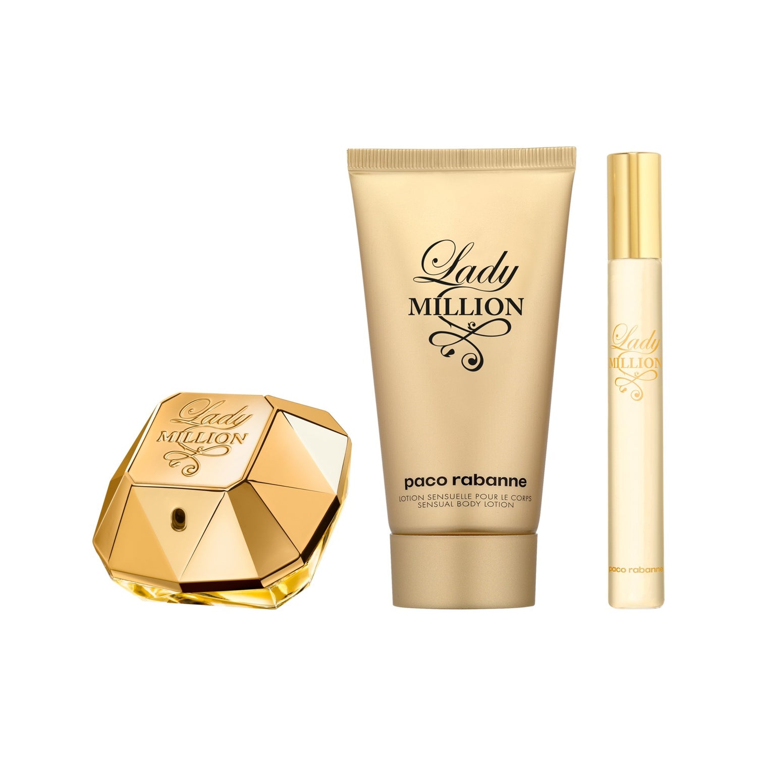 PACO RABANNE LADY MILLION EDP 50ML 3 PIECE SET XMAS 2023 just products on their own without box