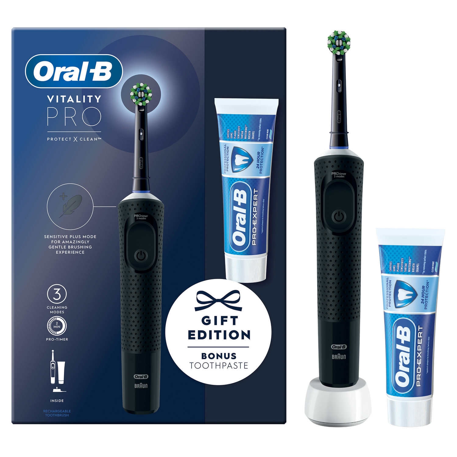Oral B Vitality Pro Black Electric Toothbrush Set