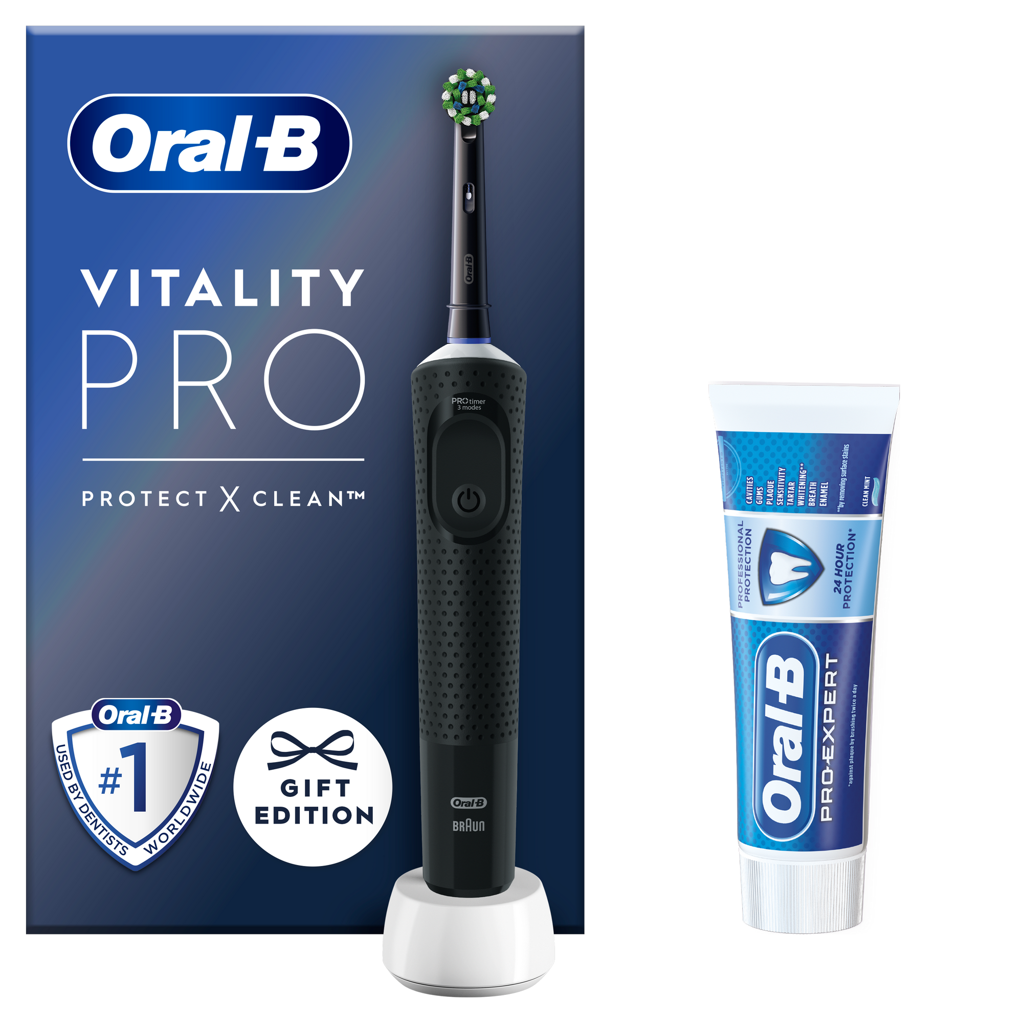 Oral B Vitality Pro Black Electric Toothbrush Set