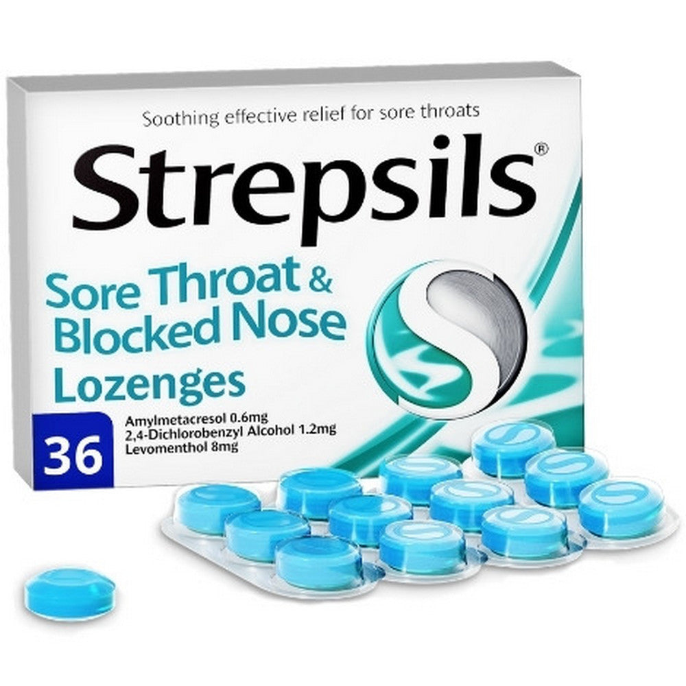 Strepsils Sore Throat &amp; Blocked Nose Lozenges 36&