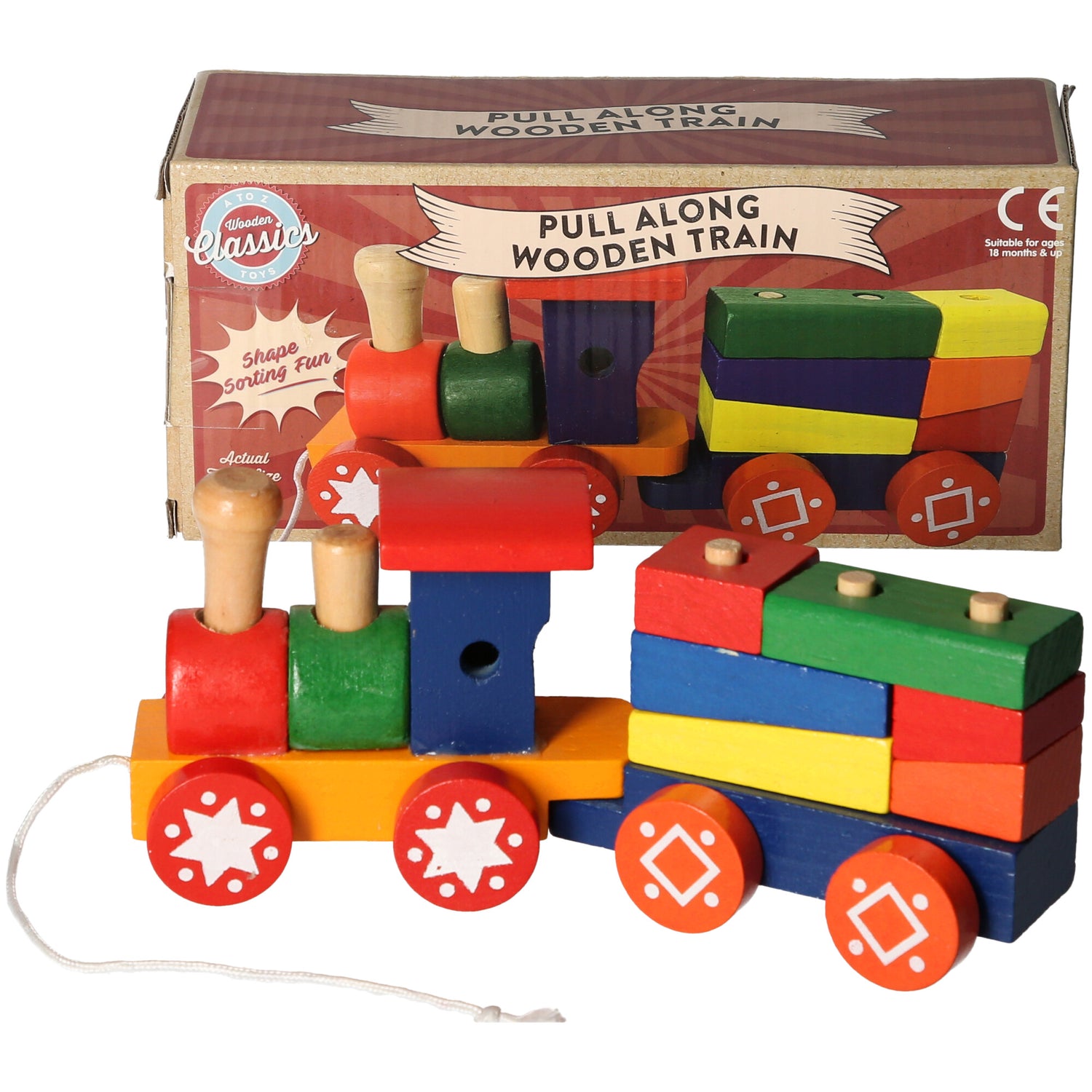 Wooden Train &amp; Carriage Set
