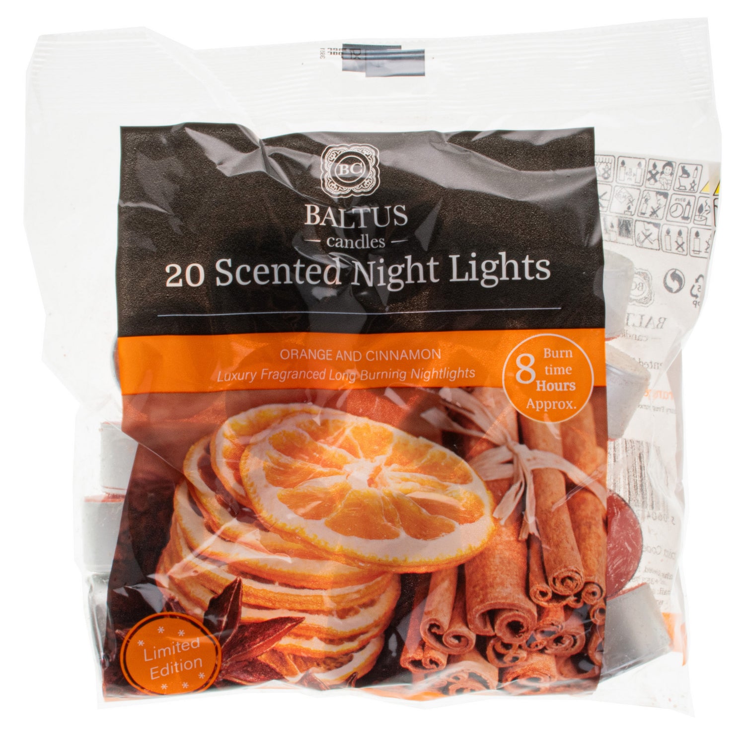 Baltus 20 Scented Night Lights Orange &amp; Cinnamon