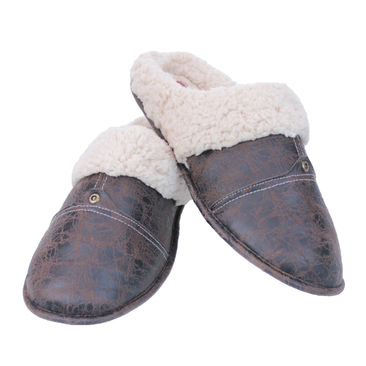 Faux leather 2025 mens slippers