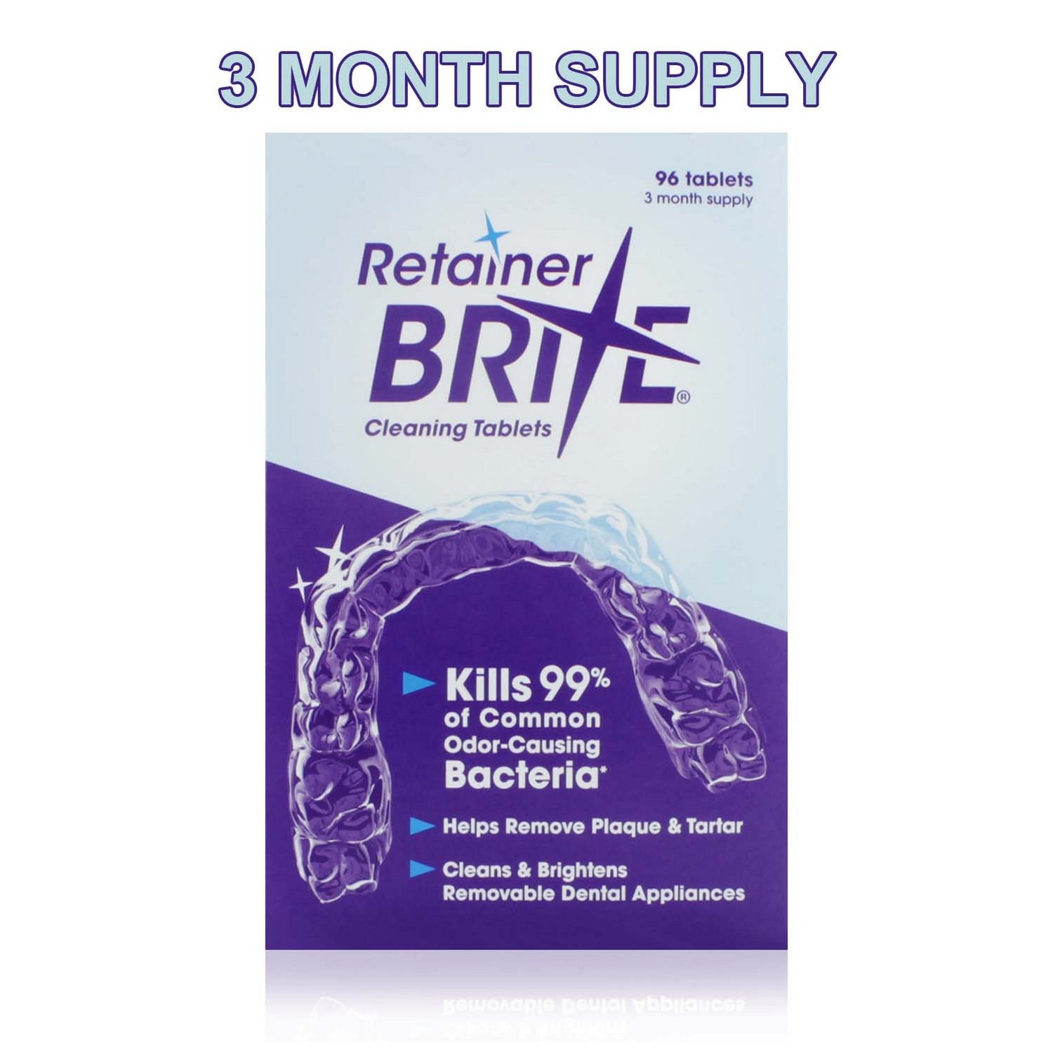 Retainer Brite Cleaning Tabs 96-Pack - Dental Appliance Cleaner
