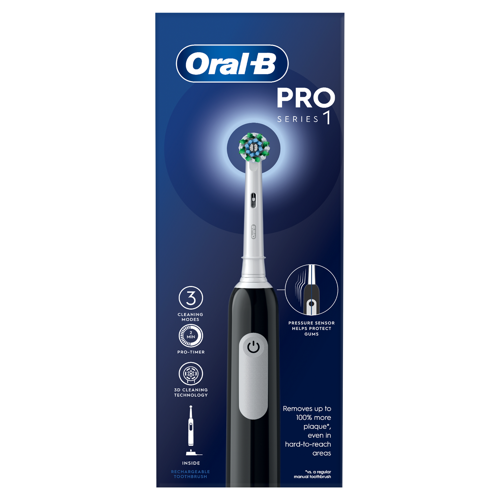 ORAL B PRO 1 CROSS ACTION BLACK TOOTHBRUSH – McCabes Pharmacy