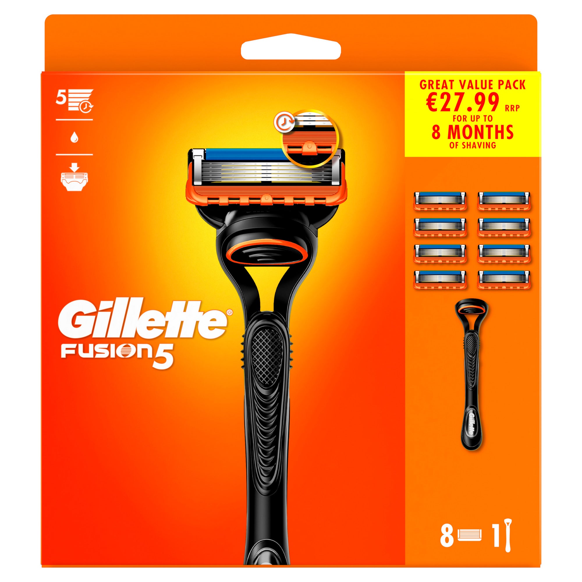 Gillette Fusion Razor with 7 Blades - Precision Shaving – McCabes Pharmacy