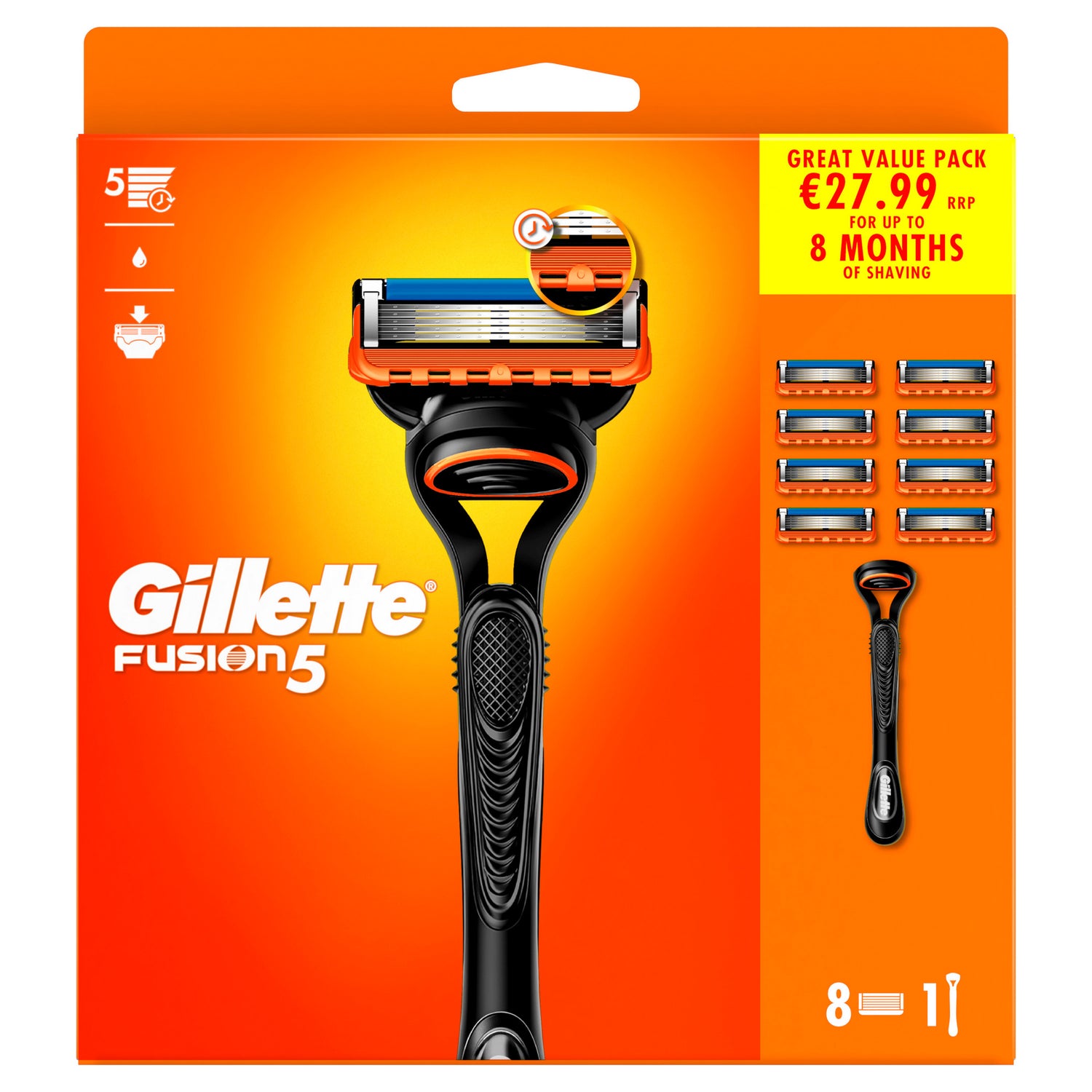 Gillette Fusion Razor with 7 Blades - Precision Shaving – McCabes Pharmacy