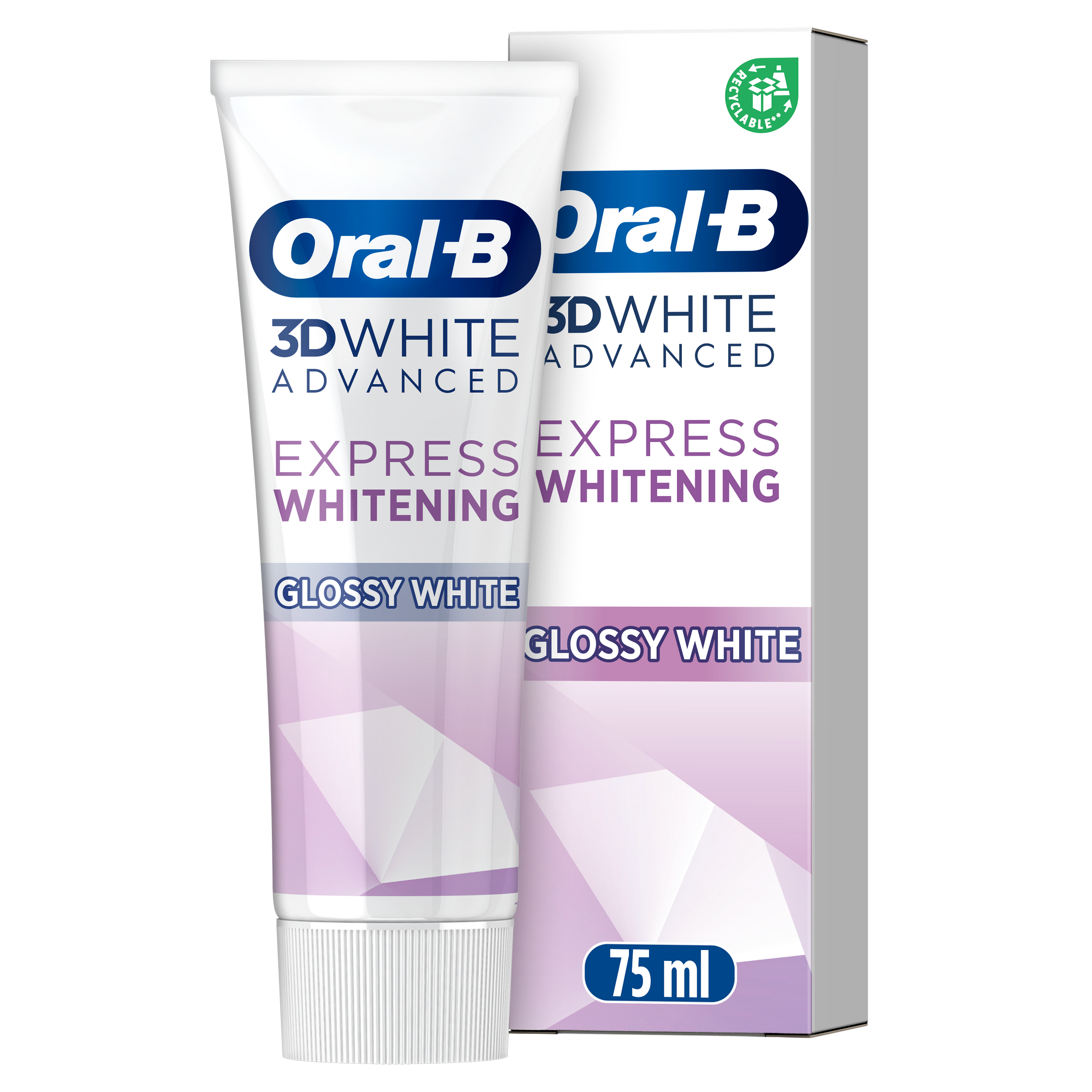 ORAL B 3D WHITE EXPRESS WHITENING GLOSSY WHITE TOOTHPASTE 75ML