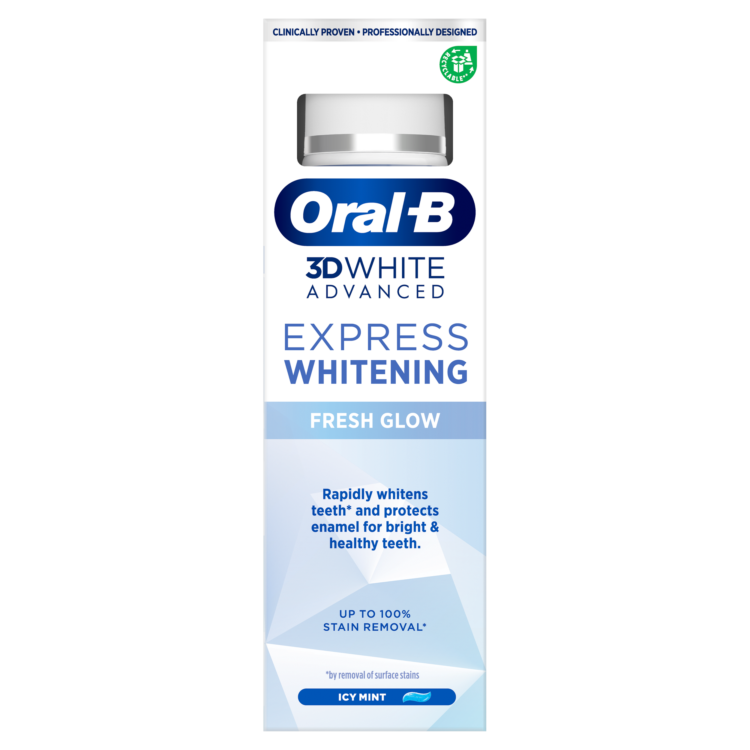 ORAL B 3D WHITE EXPRESS WHITENING FRESH GLOW TOOTHPASTE 75ML