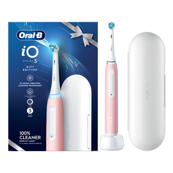 Oral B iO Series 3 Blush Pink Electric Toothbrush and Travel Case