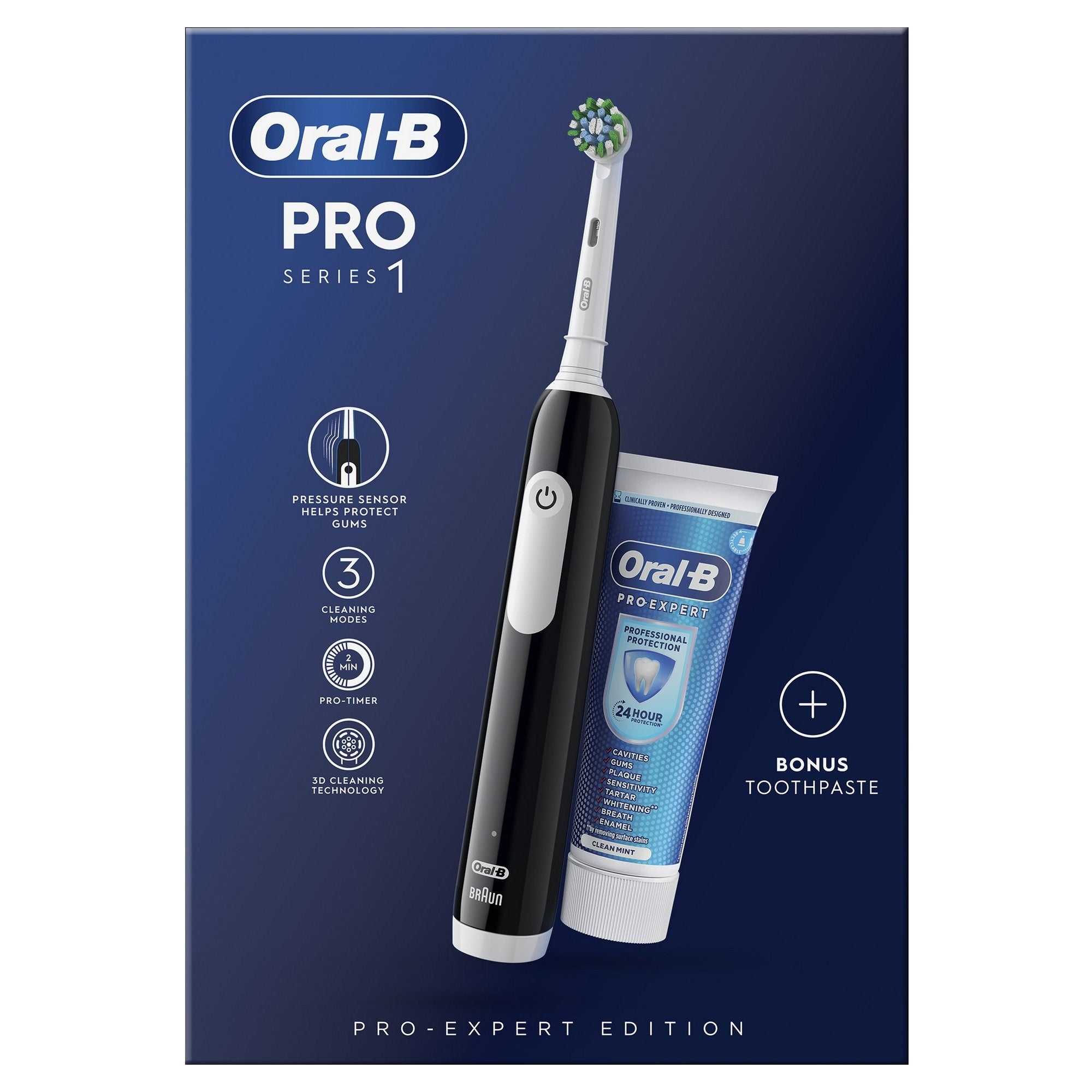 Oral B Pro Cross Action Black Toothbrush Set