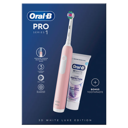 Oral B Pro 3D White Pink Toothbrush Set