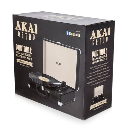 Akai Bluetooth Retro Rechargeable Turntable Box