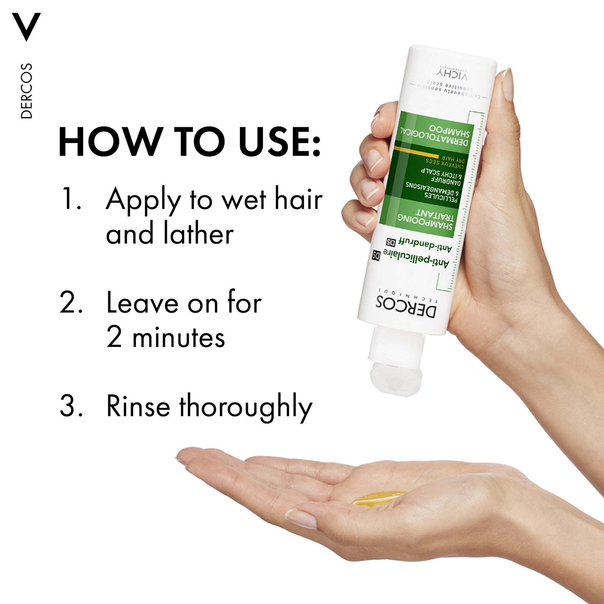 Vichy Dercos Anti-Dandruff Shampoo Dry Hair 200ml How to Use