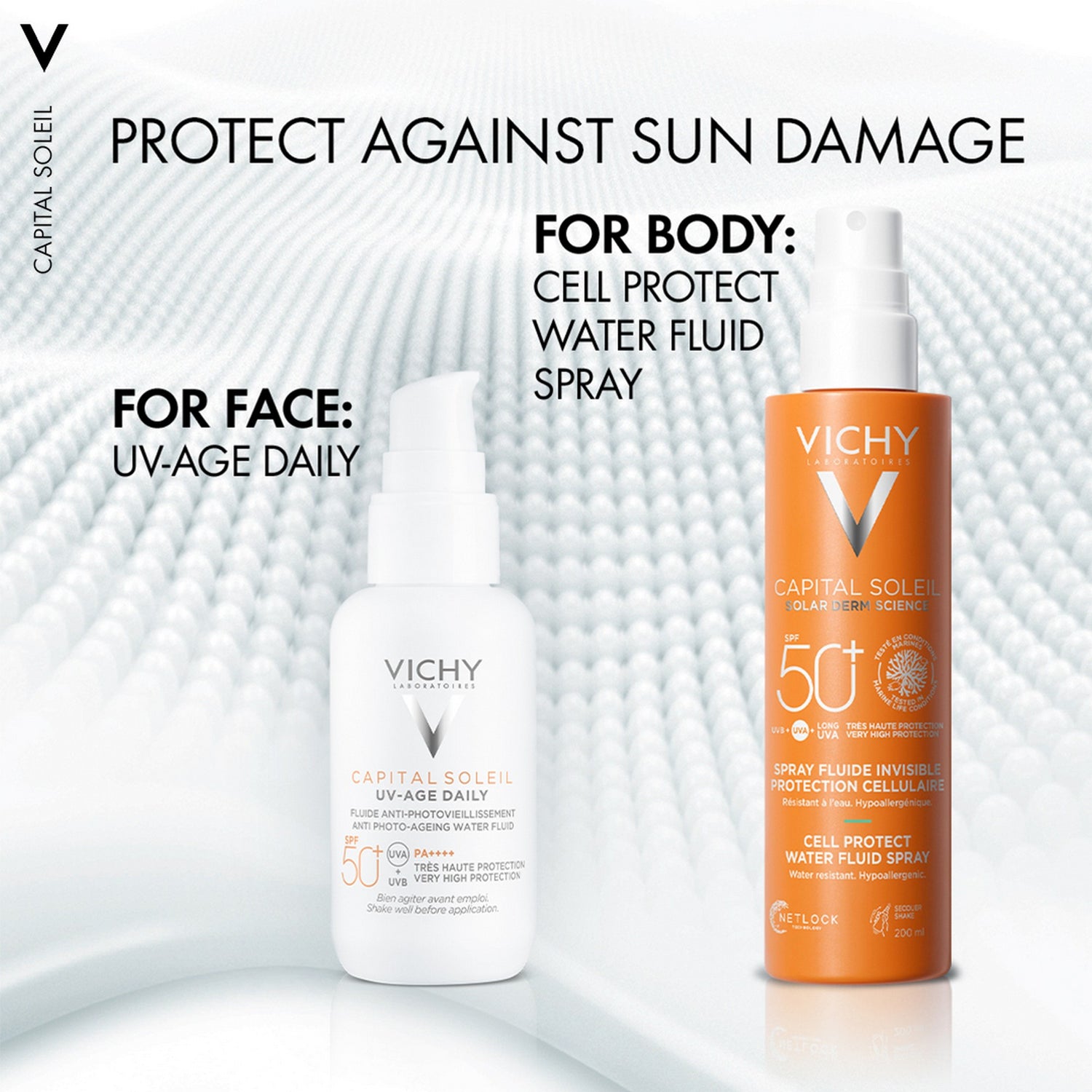 Vichy Capital Soleil Cell Protect Sun Protection Spray SPF50+ 200ml Range