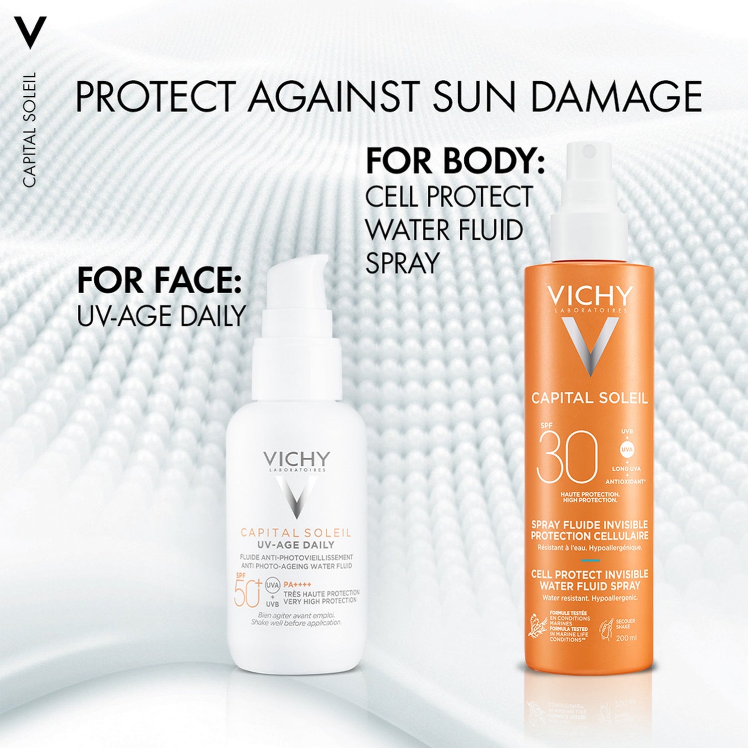 Vichy Capital Soleil Cell Protect Sun Protection Spray SPF30 200ml Range