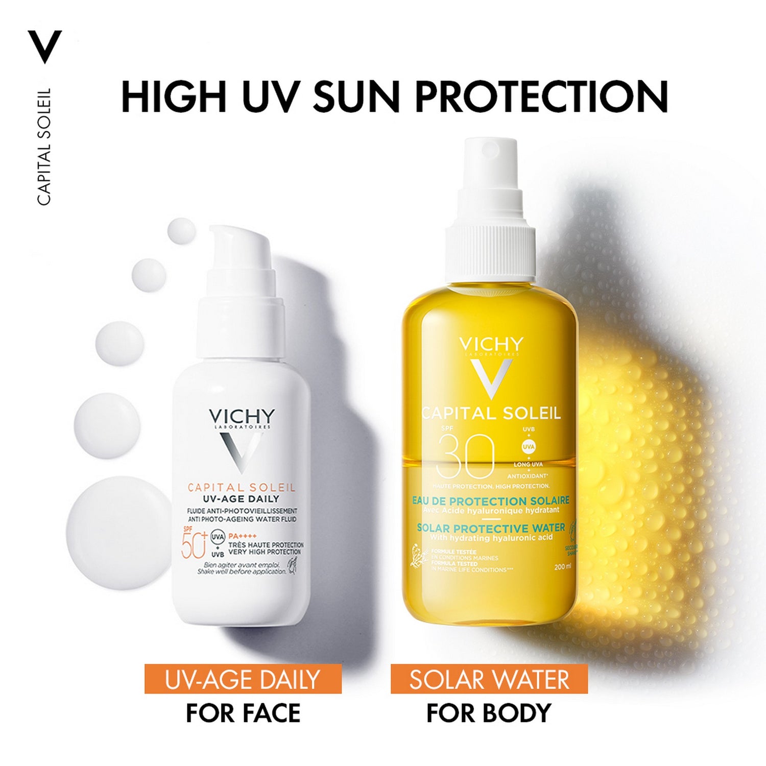 Vichy Ideal Soleil Protective Solar Water - Hydrating 200ml Range