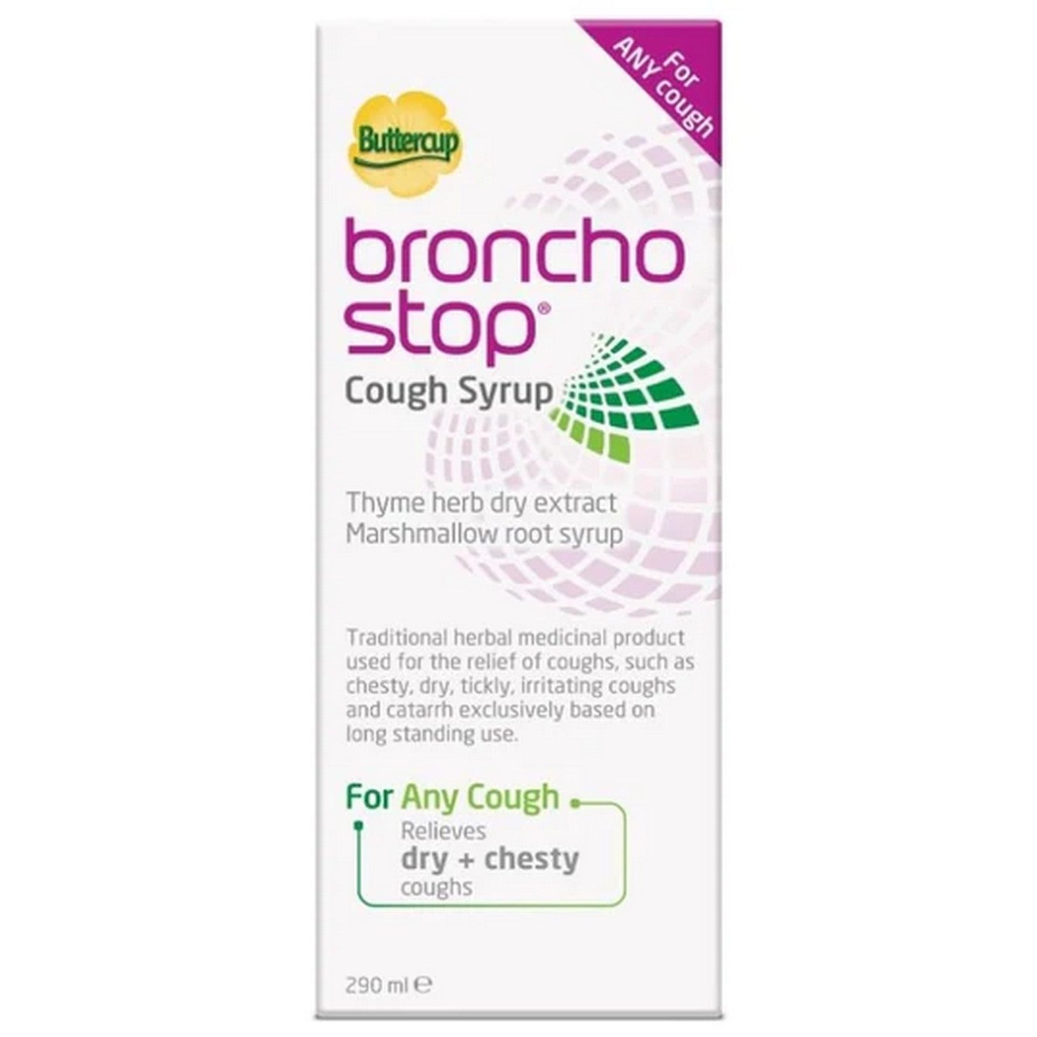 Bronchostop Cough Syrup - Used to Relieve Any Type of Cough - 290 ml