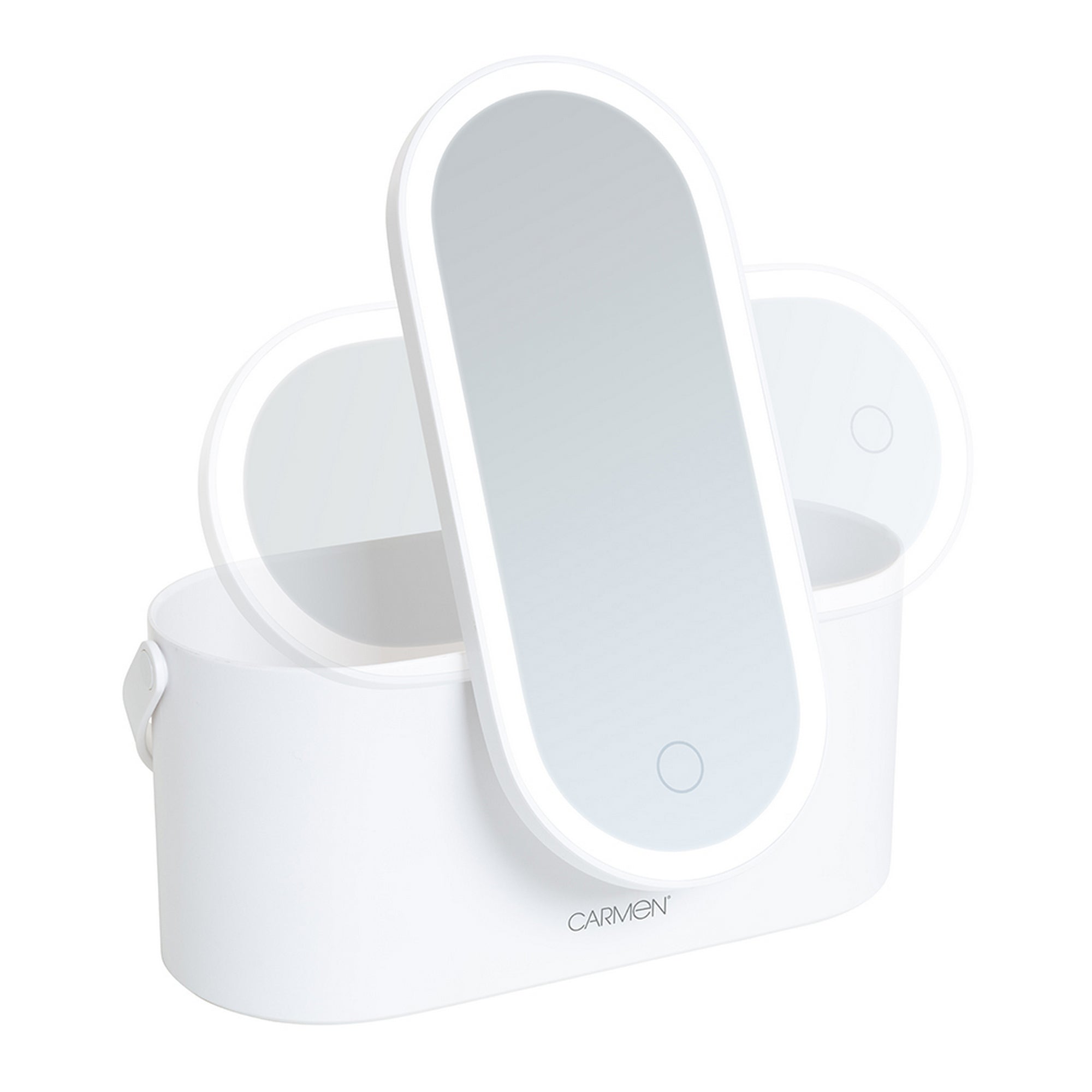 Carmen Cosmetic Storage With Led Mirror White
