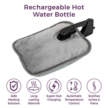 Carmen Rechargeable Hot Water Bottle Grey Features