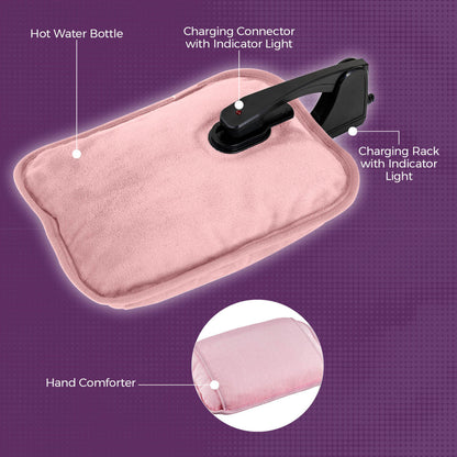 Carmen Rechargeable Hot Water Bottle Pink Details