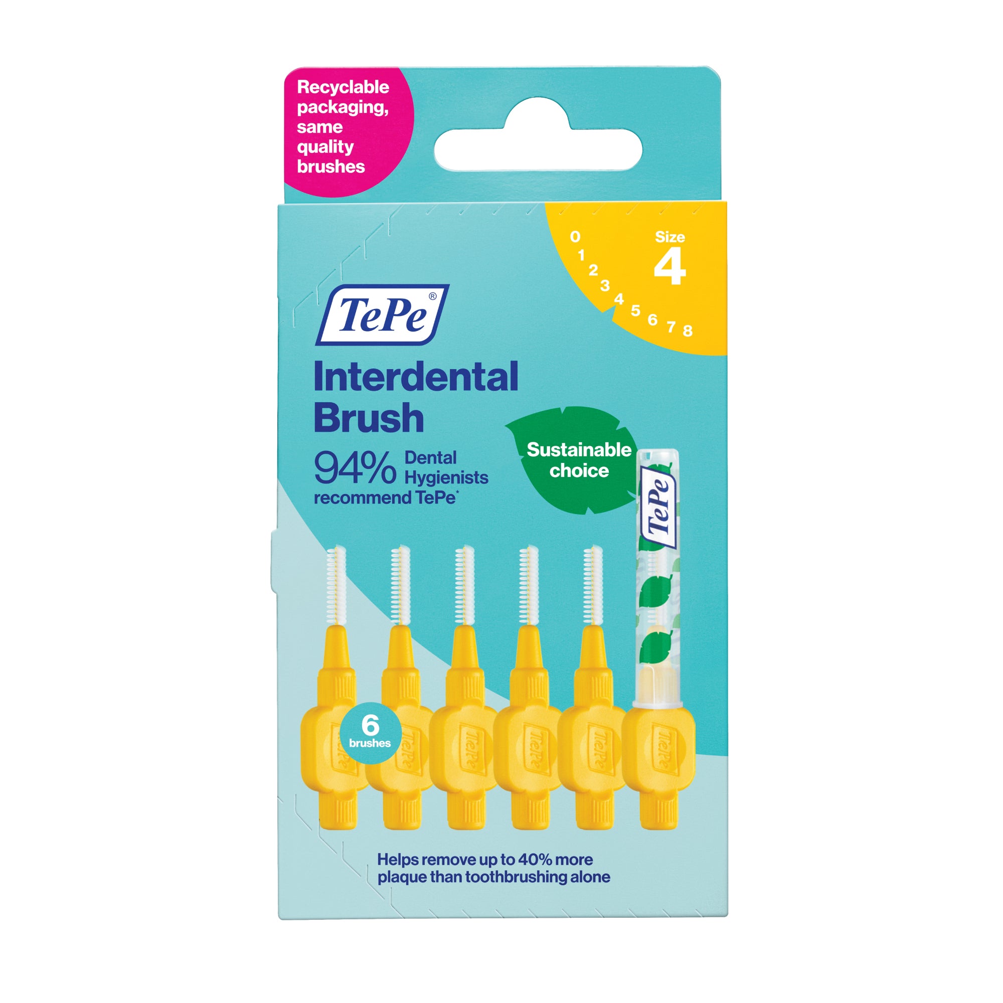 TePe Interdental Brushes Yellow Original Size 4 - 0.7 mm