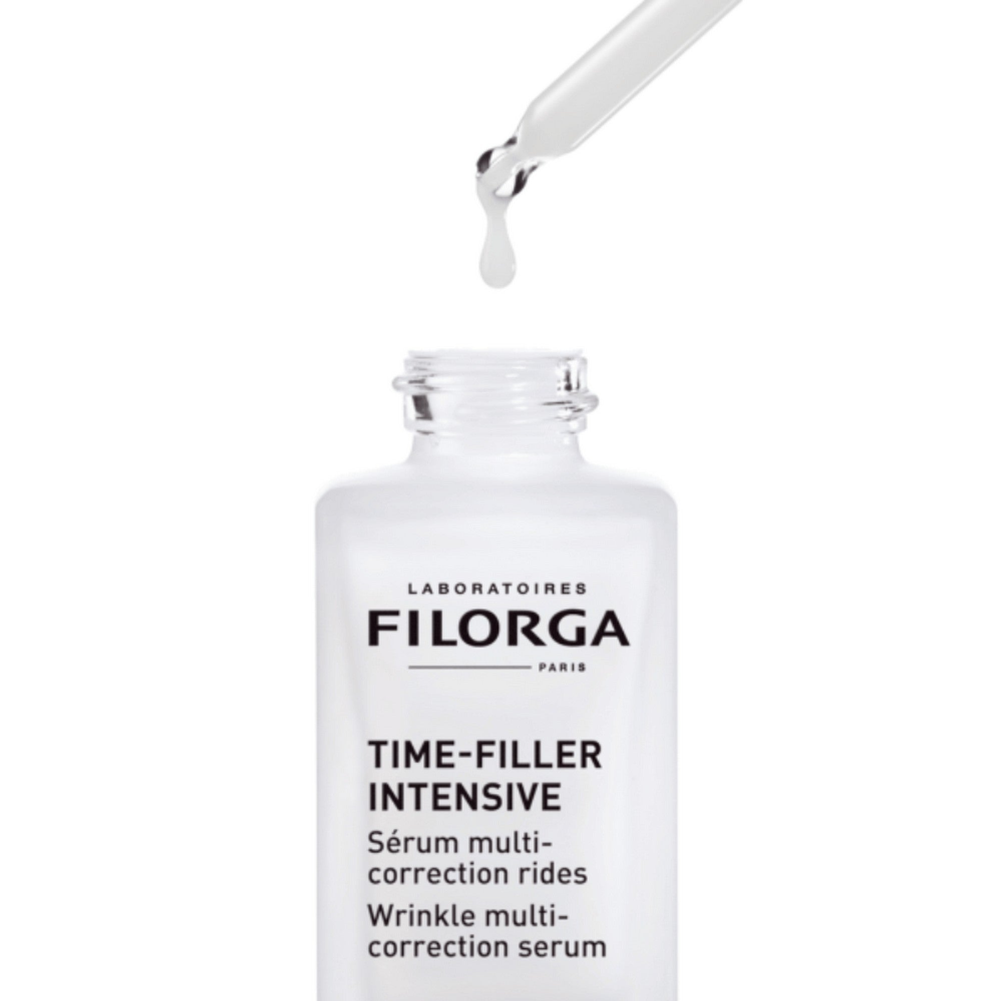 FILORGA TIME FILLER INTENSIVE SERUM with dropper outside of bottle