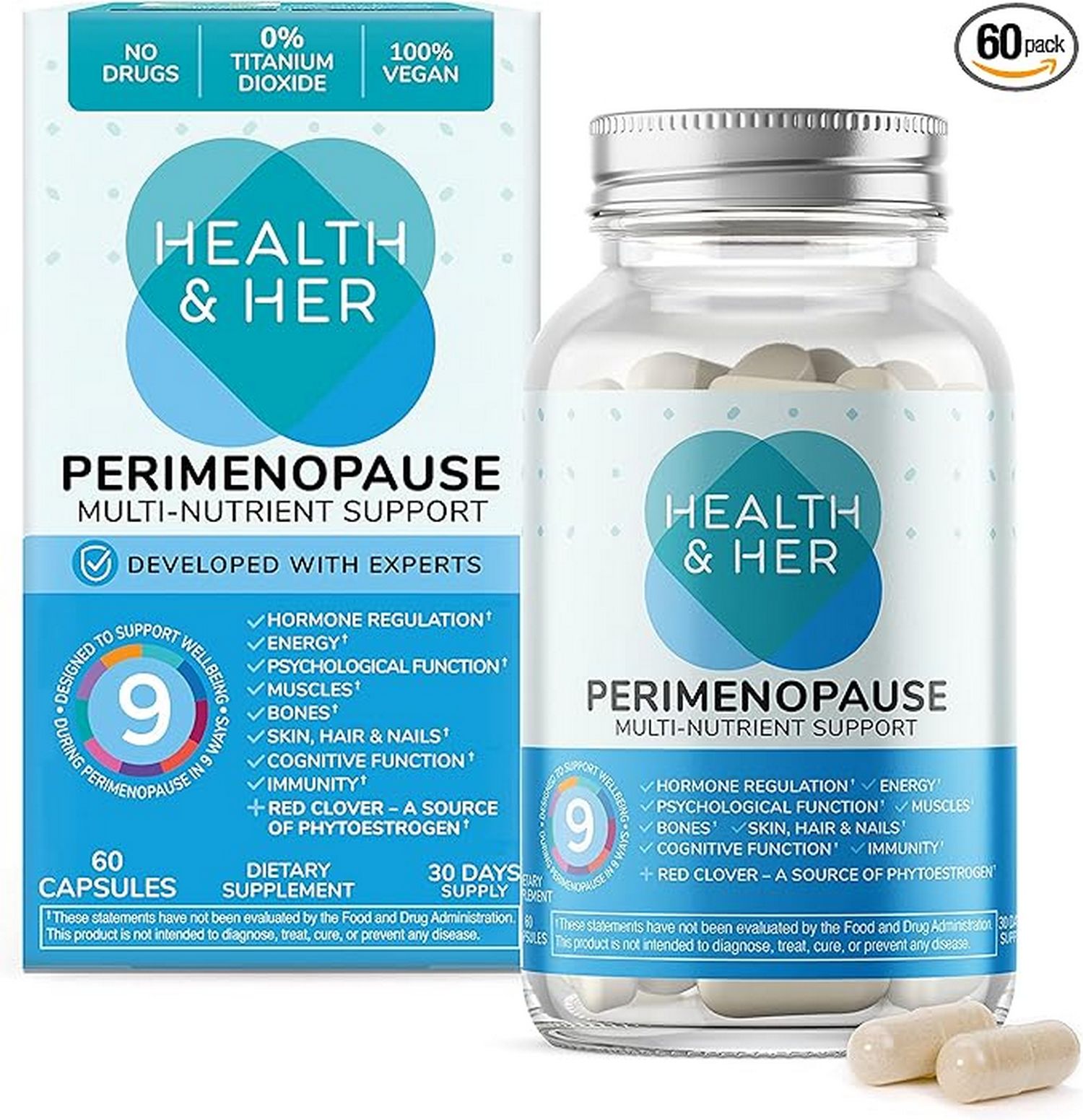 Health &amp; Her Perimenopause Multi Nutrient Support Supplement 60S