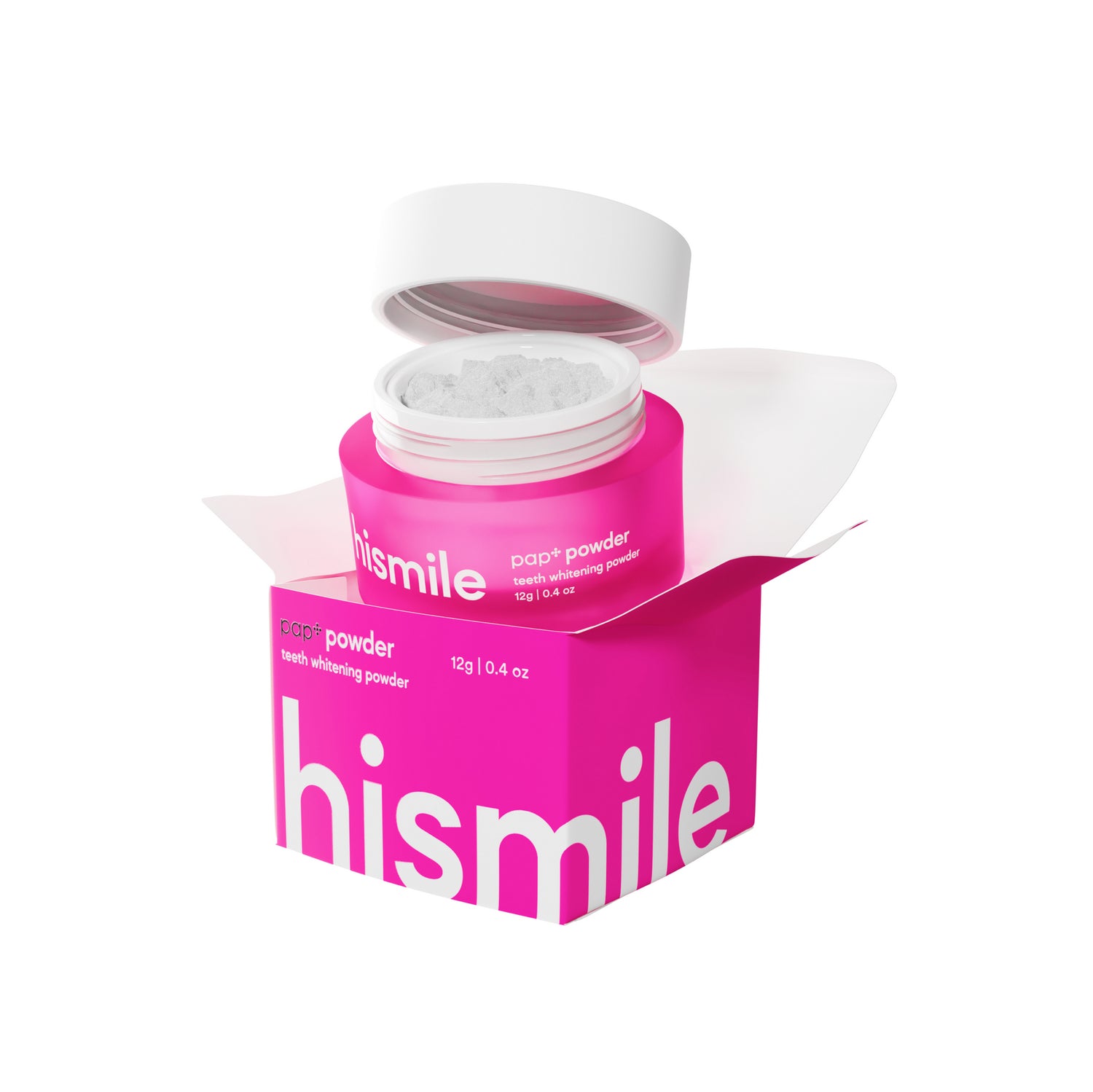 Hismile PAP+ Whitening Powder 12g out of the box with lid off