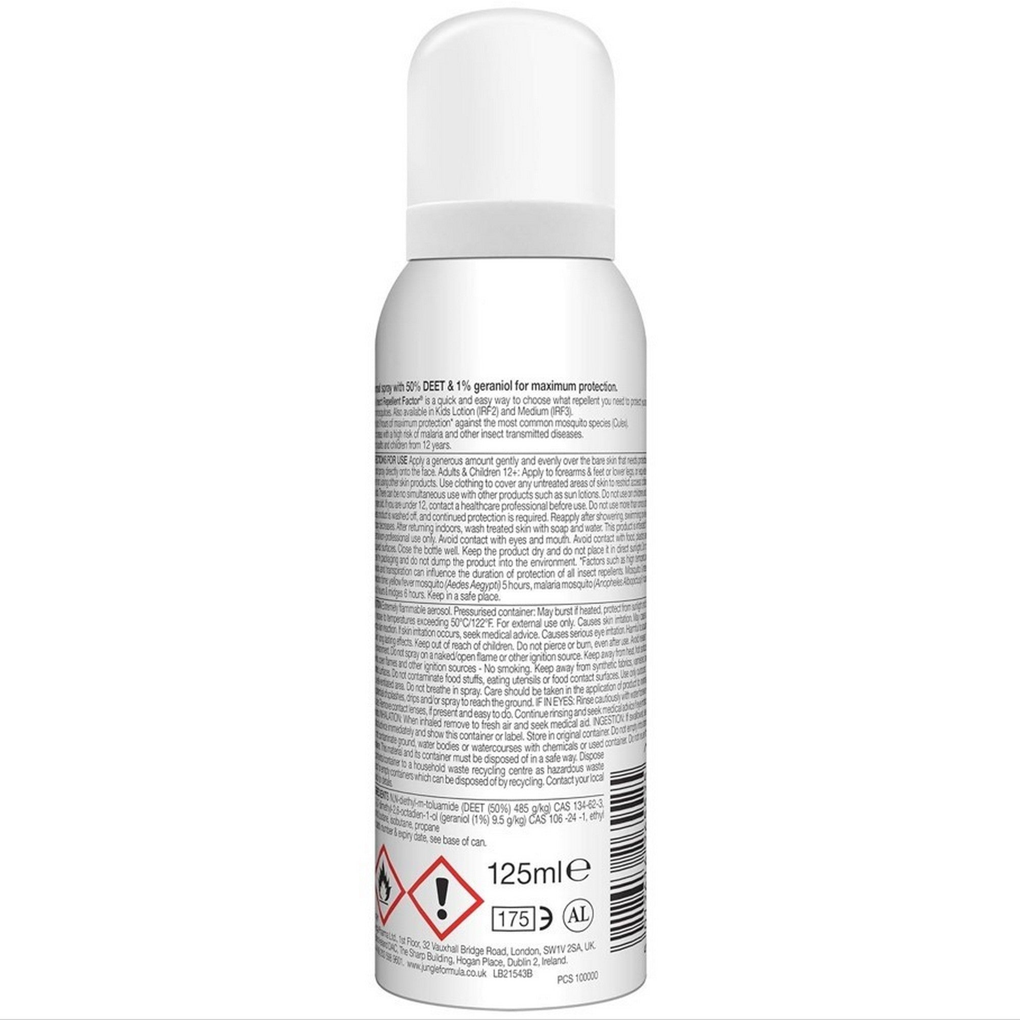 Jungle Formula Aerosol 50% Insect Repellent Spray - DEET 125ml