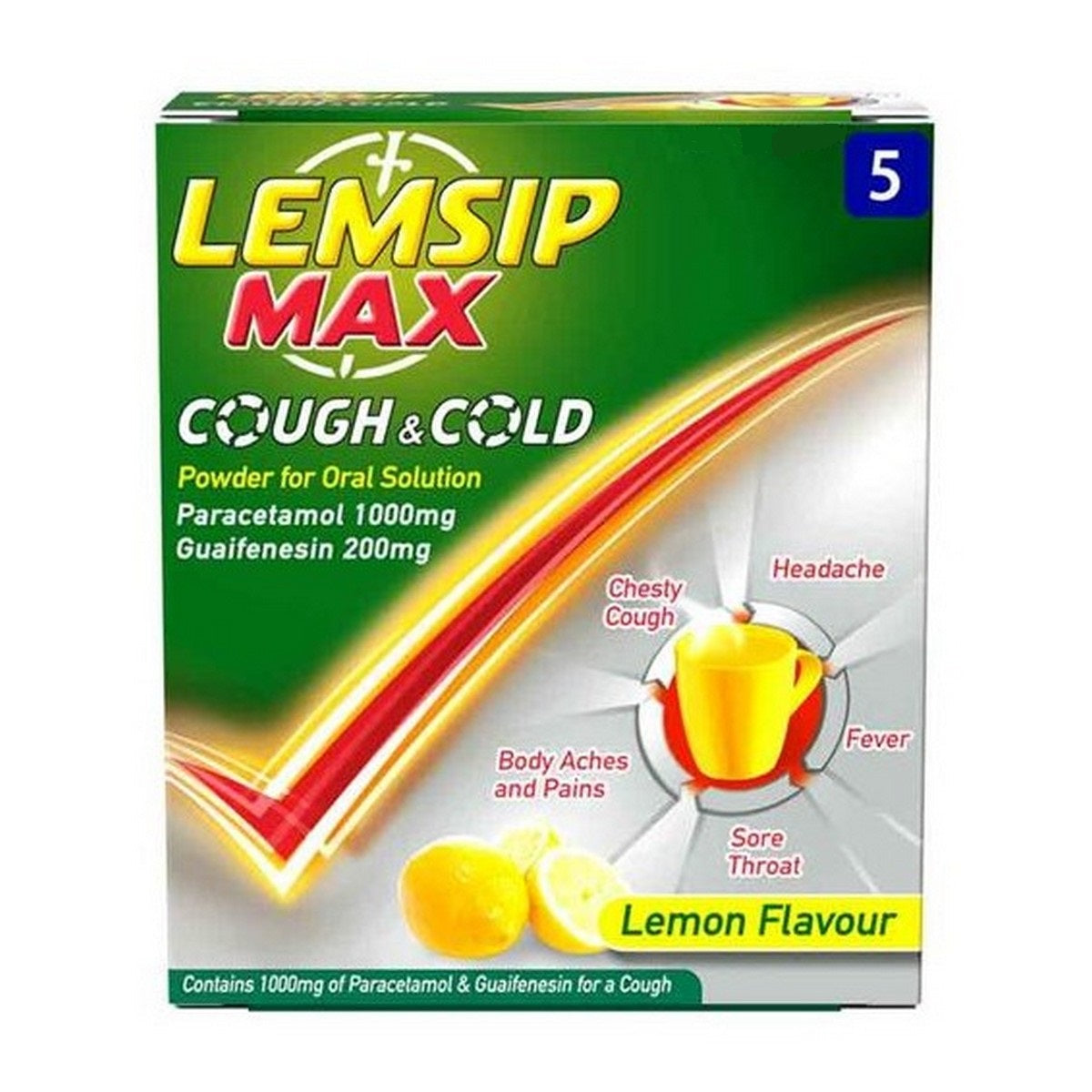 Lemsip Max Cough &amp; Cold Lemon Flavour 5 Sachets