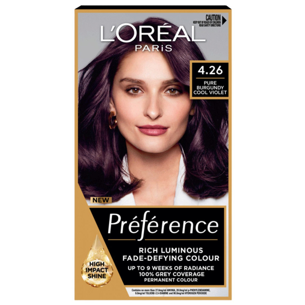 Preference 4 Loreal Preference 4.26 Pure Burgundy Cool Violet Purple Permanent Hair ...