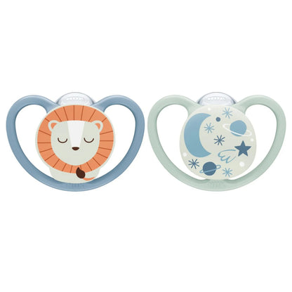 NUK Space Night Lion 0-6 Months Soother 2 Pack