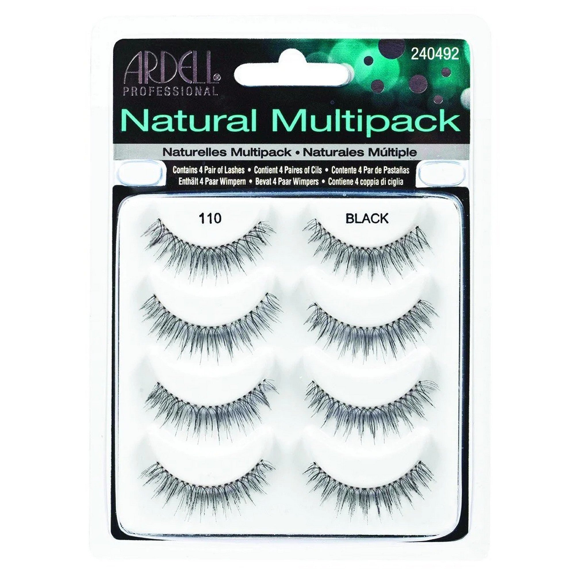ARDELL NATURAL LASHES 110 BLACK 4 PAIR PACK