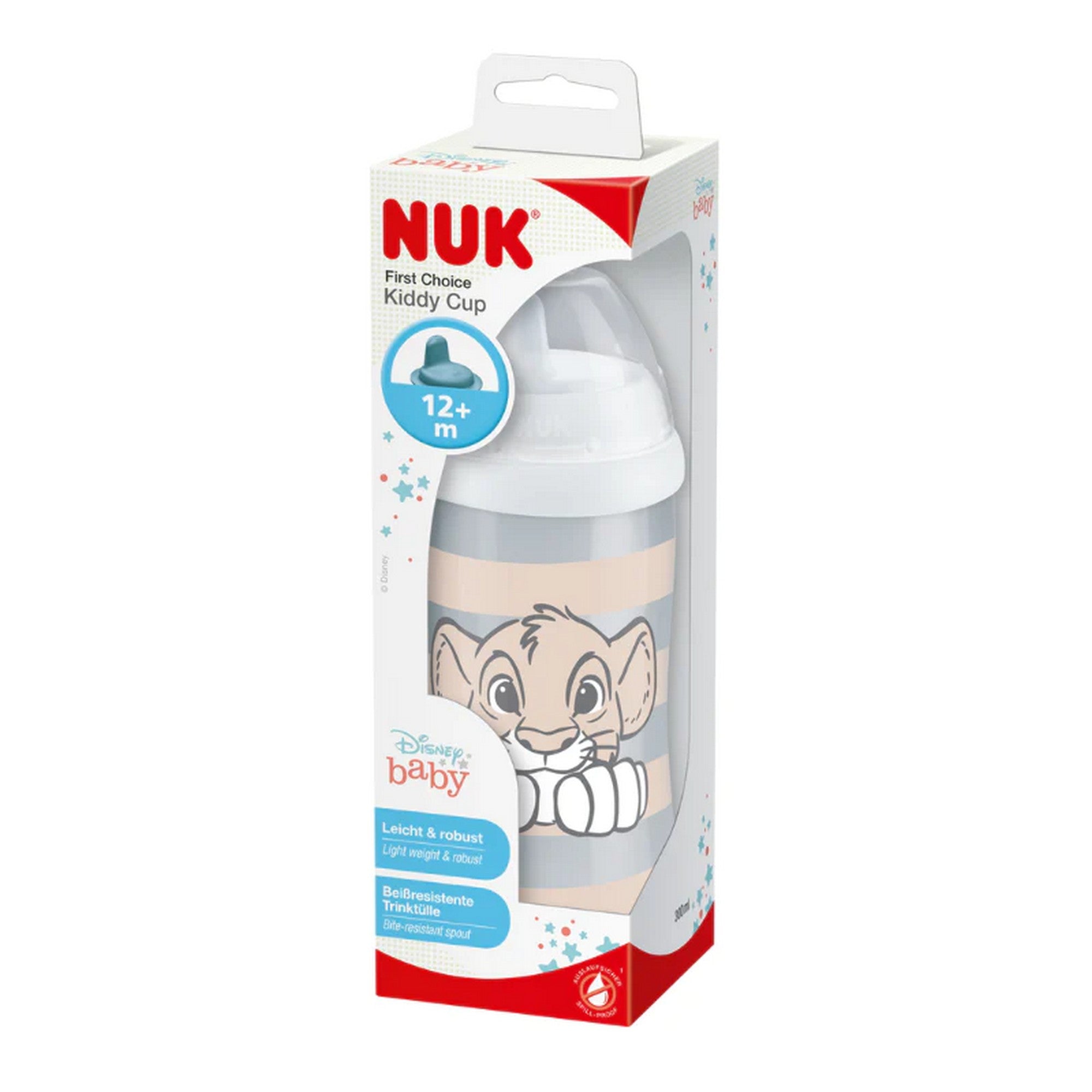 NUK FIRST CHOICE LION KING SILICONE 12+ MONTHS KIDDY CUP 300ML