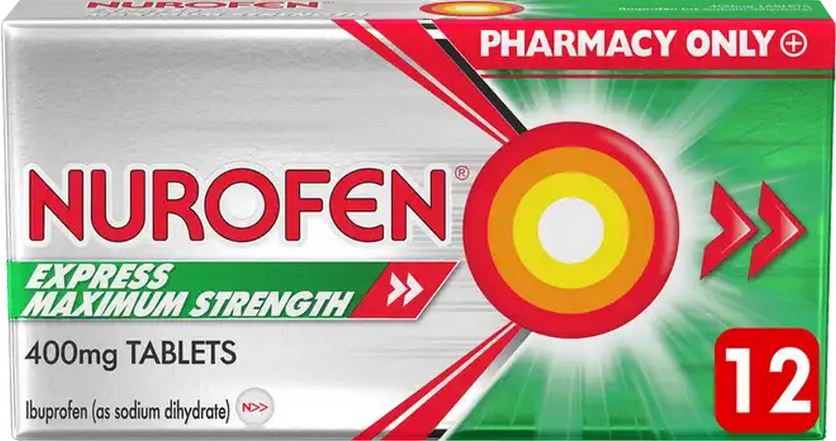 Nerophen Nurofen Express Maximum Strength Ibuprofen 400mg Tablets 12's