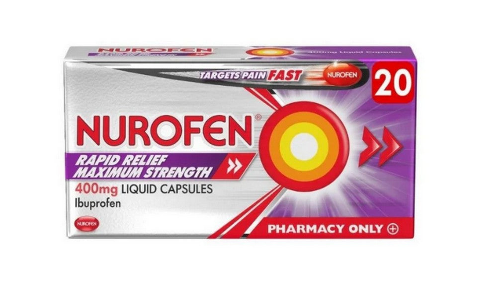 Nurofen Rapid Relief Maximum Strength Ibuprofen 400mg Liquid Capsules 20&