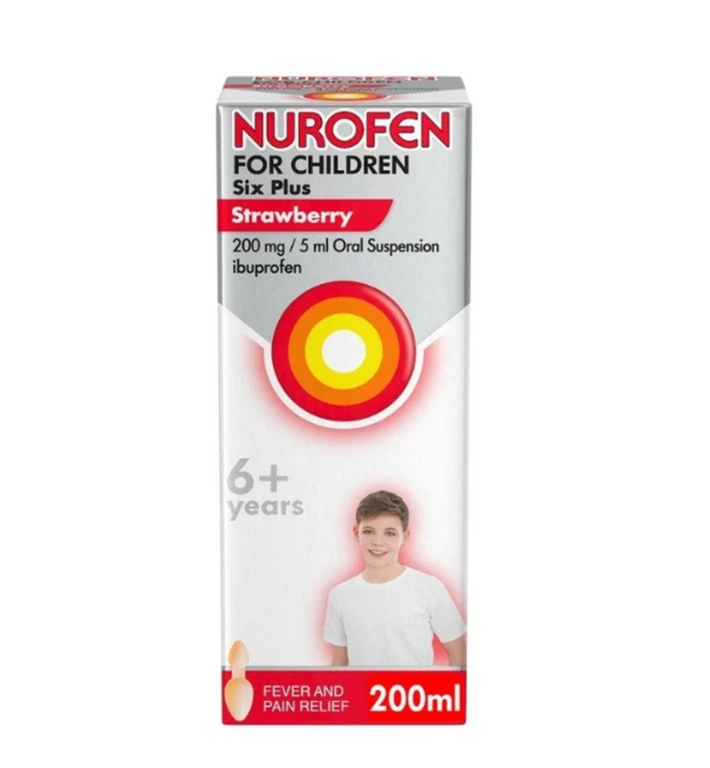 Nurofen For Children Six Plus Strawberry With Spoon 200ml