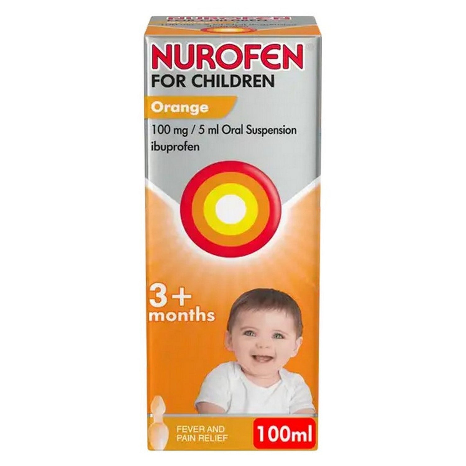 Nurofen For Children Orange Flavour With Spoon 100ml