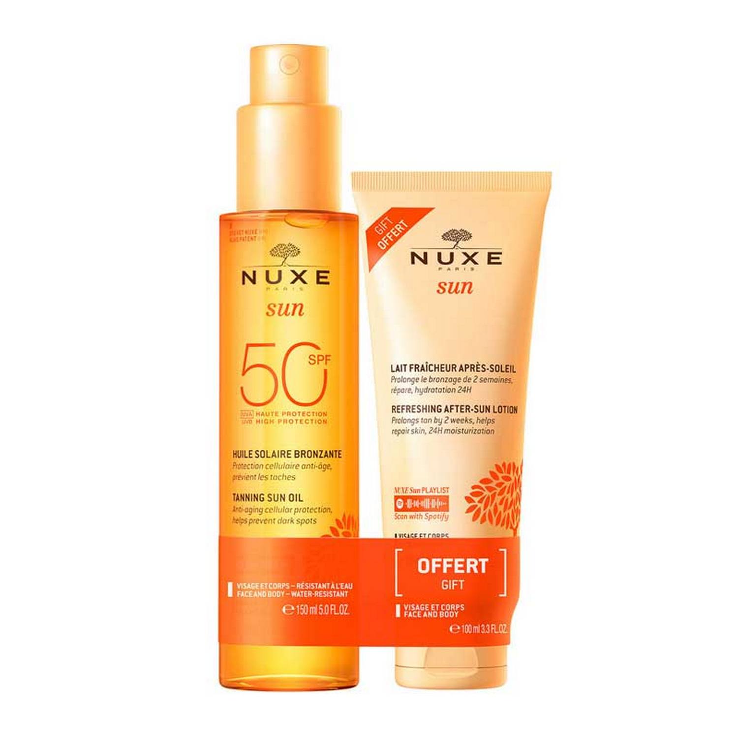 Nuxe Sun Tanning Oil SPF50 150ML + After Sun 100ML