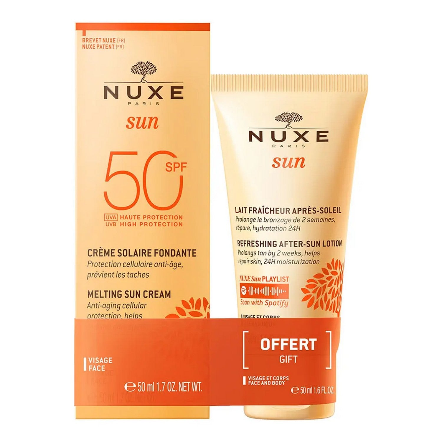 Nuxe Sun Face Cream SPF50 50ML+ After Sun 50ML