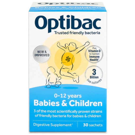 OptiBac Probiotic for Babies &amp; Children- 30 Sachets Front