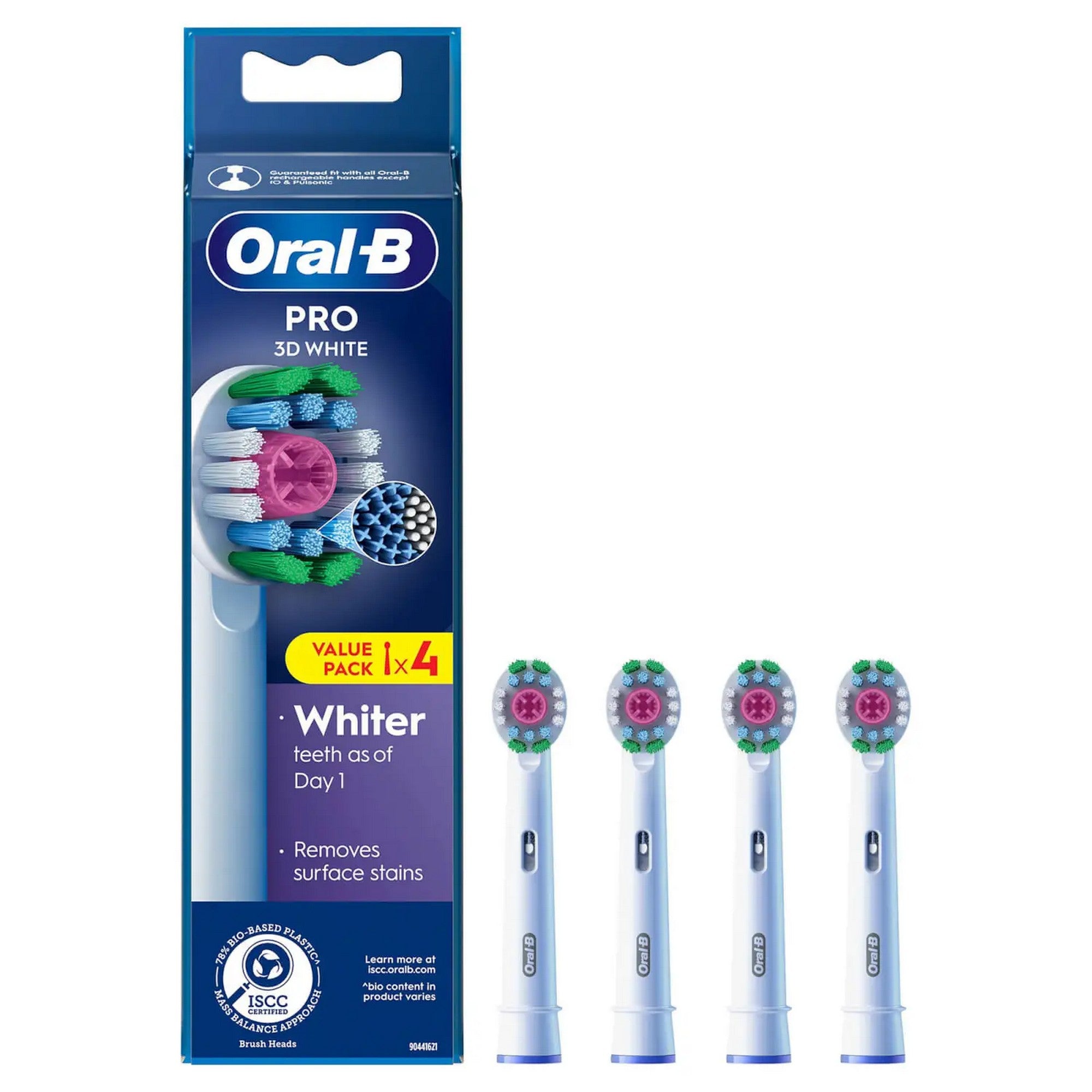 ORAL B 3D WHITE REFILL HEADS 4 PACK
